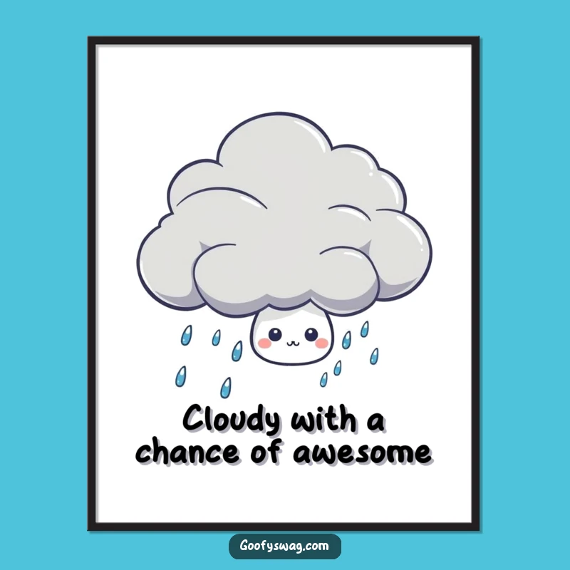 Free Printable Shy Raindrop Wall Art - Funny Downloadable Decor for Any Room