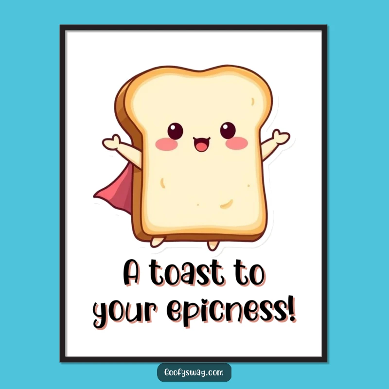Free Printable Wall Art: Flying Toast Hero, Quirky Downloadable Decor!