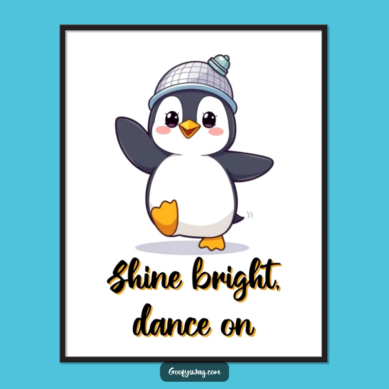 Funny Free Printable Wall Art: Penguin Disco Fever - Downloadable Decor Gift