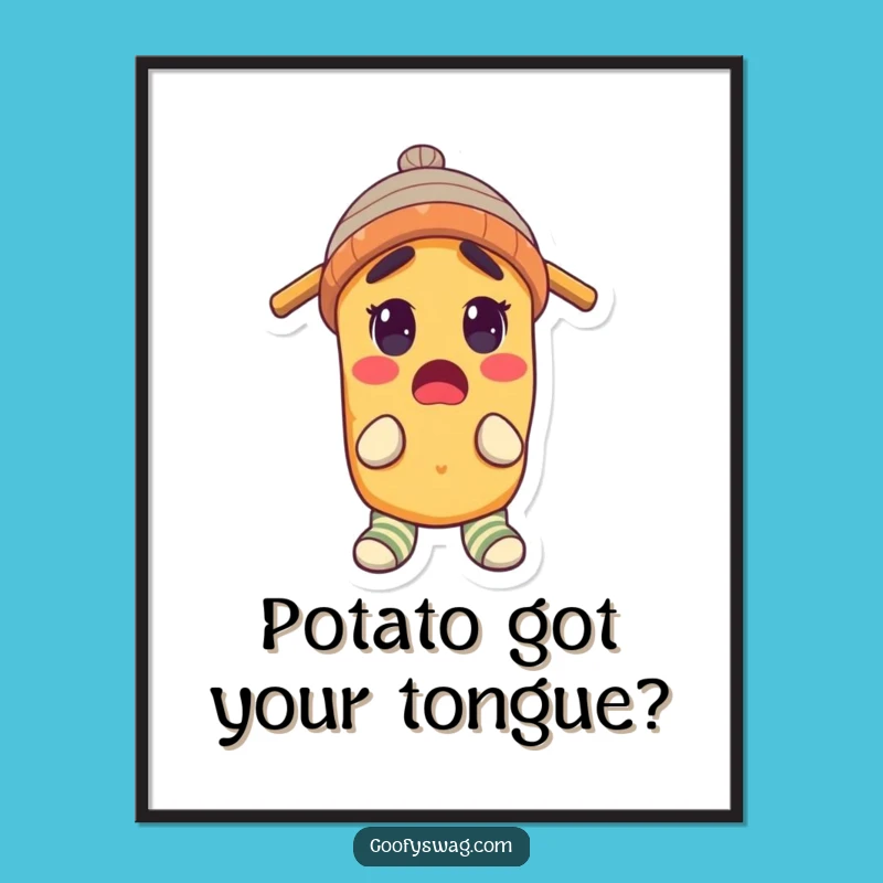 Free Printable Wall Art: Surprised Potato Funny Downloadable Home Decor Gift
