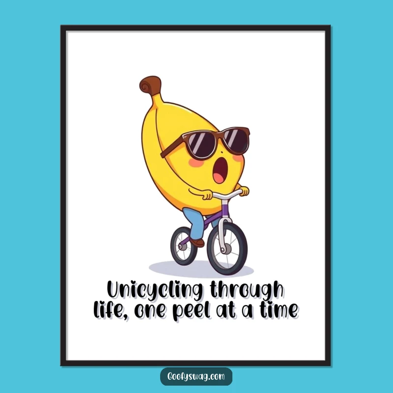 Free Printable Banana Unicycle Wall Art: Funny Downloadable Decor for a Quirky Space