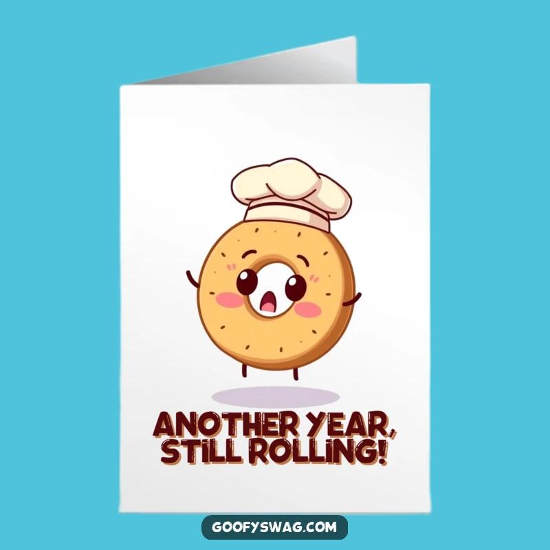 Free Printable Bagel Birthday Card: Funny Chef Hat Design for a Hilarious Downloadable Gift