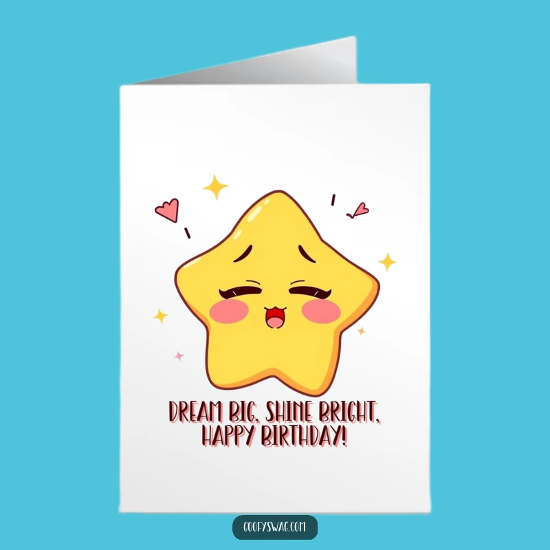 Free Printable Sleepy Star Birthday Card: Rainbow Yawn Humor Downloadable Gift