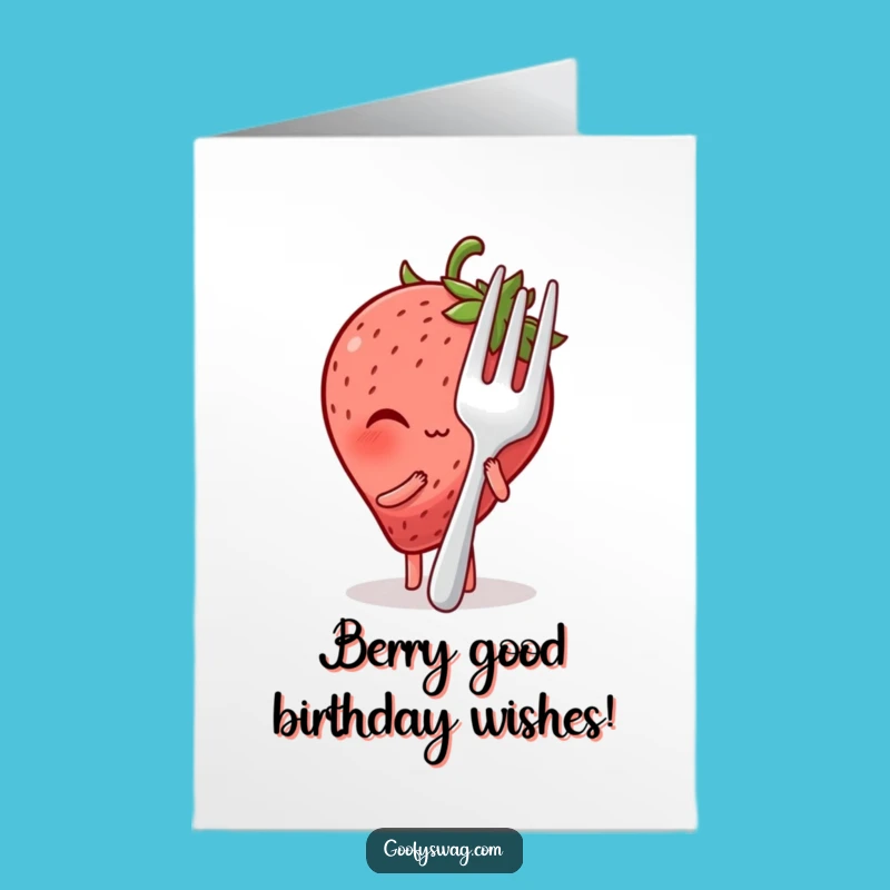 Free Printable Birthday Card: Funny Strawberry Hiding - Adorable Downloadable Greeting