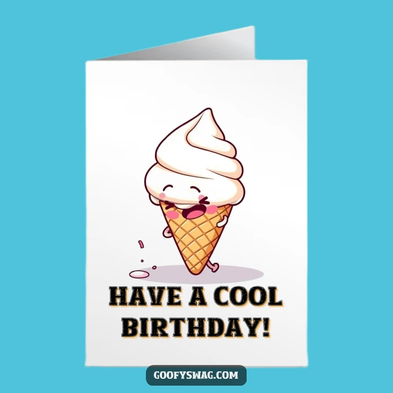 Free Printable Clumsy Ice Cream Birthday Card: Sprinkle Trip Humor Downloadable Gift