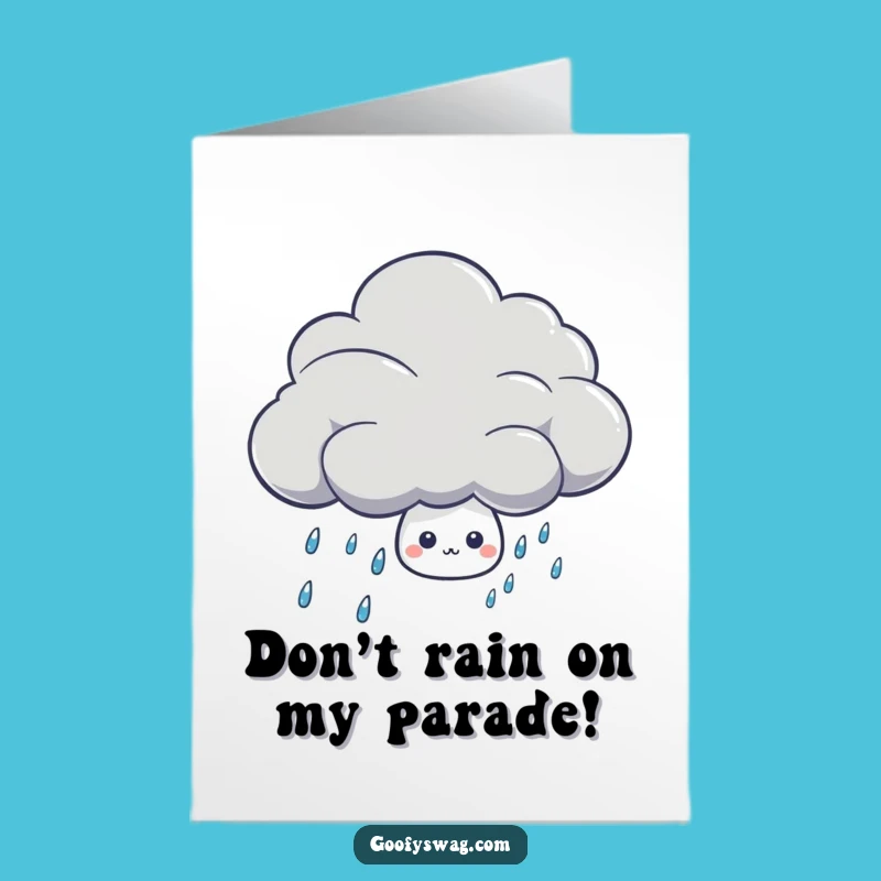 Free Printable Shy Raindrop Birthday Card - Funny Downloadable Gift for Weather Lovers