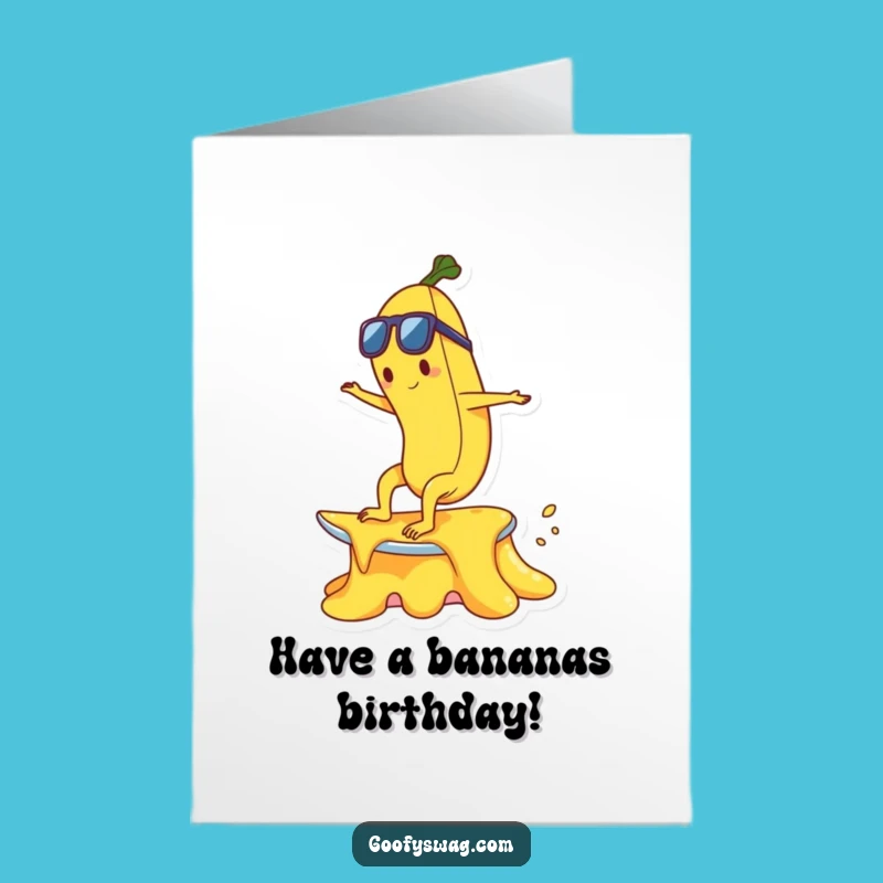 Free Printable Surfing Banana Birthday Card - Hilarious Downloadable Gift