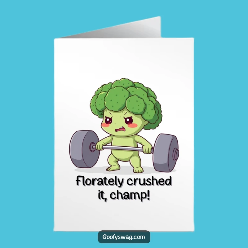 Broccoli Power Free Printable Congrats Card - Inspiring Downloadable Achievement Gift