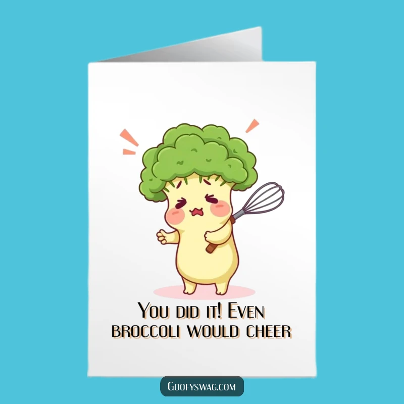 Free Printable Congratulations Card: Broccoli & Whisk Hug Funny Downloadable for Any Win