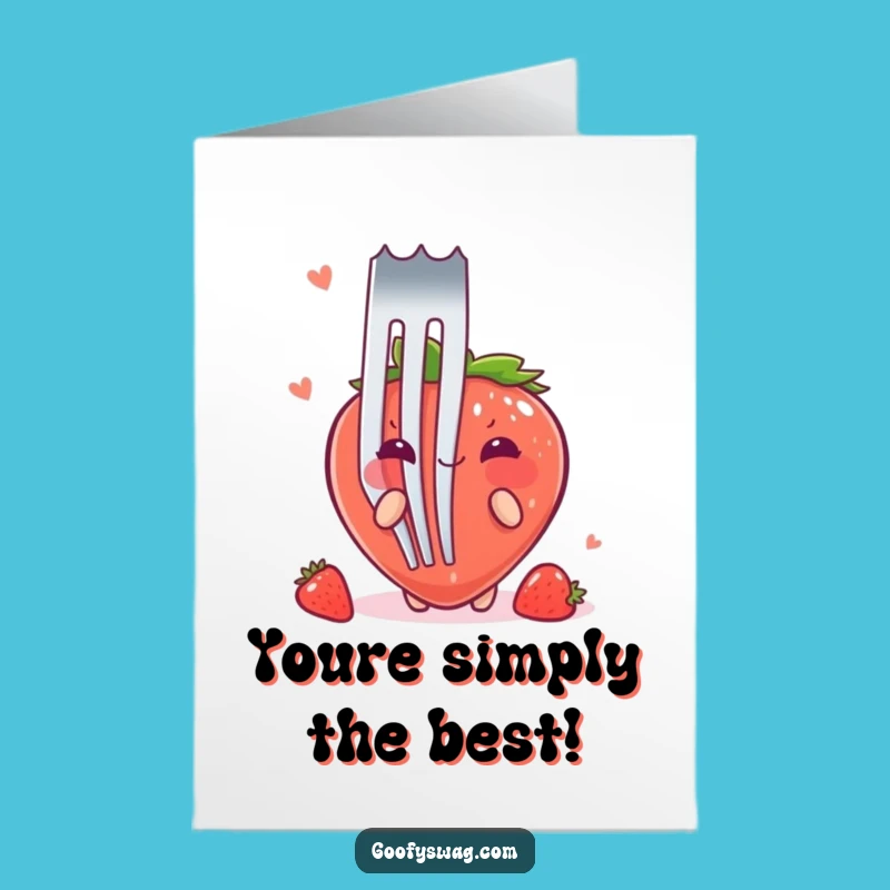 Free Printable Congrats Card: Shy Strawberry Celebrates, Downloadable Joyful Message