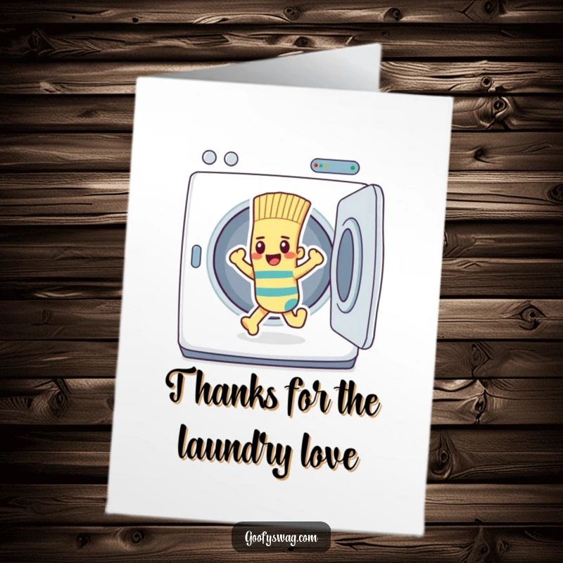 Funny Free Printable Thank You Card: Determined sock escapes dryer, signaling gratitude, unique downloadable message.
