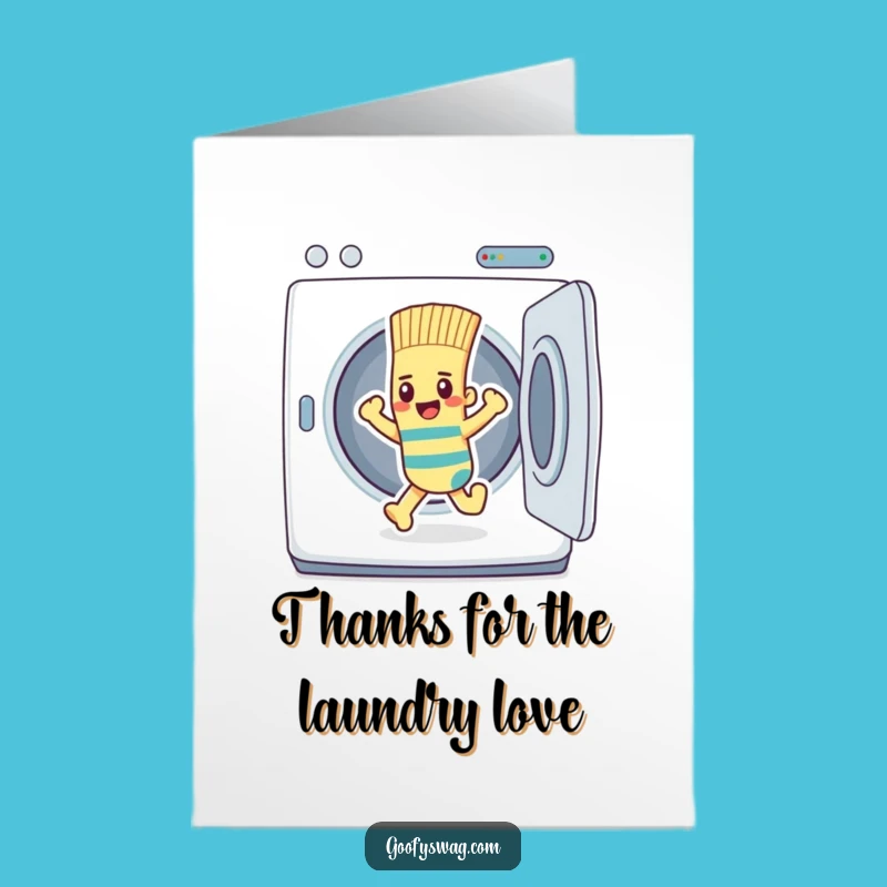 Free Printable Sock Thank You Card: Dryer Escape Gratitude Humor Downloadable Gift