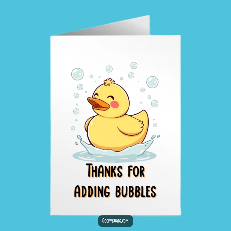 Free Printable Thank You Card: Duck's Bubble Blast - Funny Downloadable