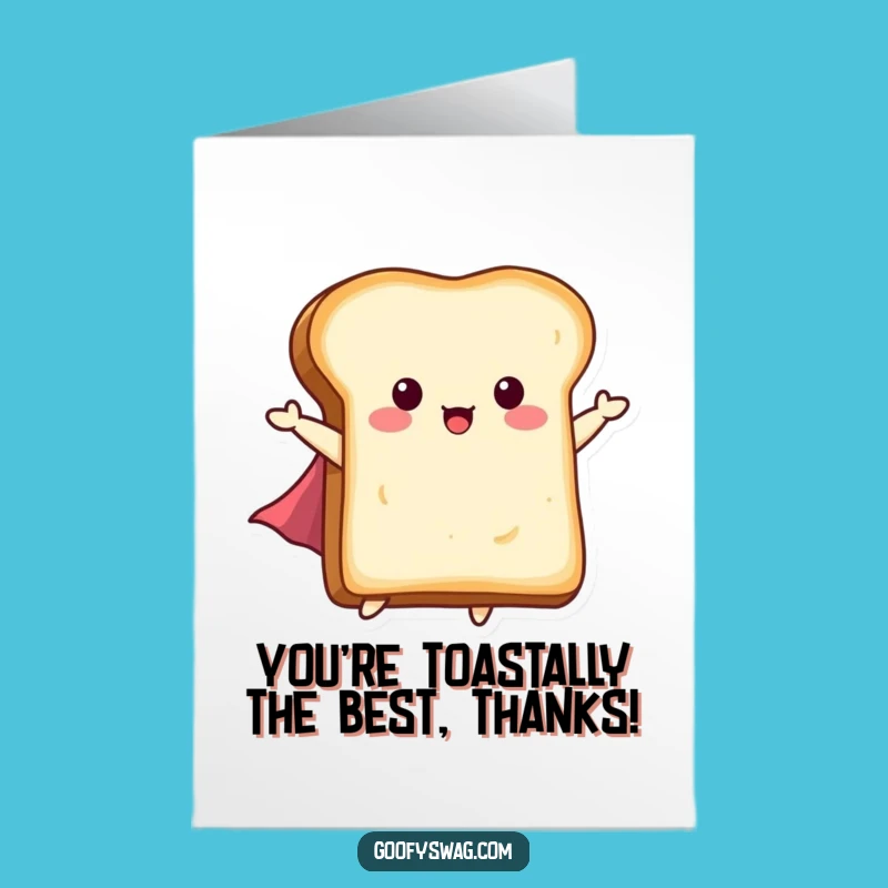 Free Printable Thank You Card: Flying Toast Hero, Cute Downloadable Gift!