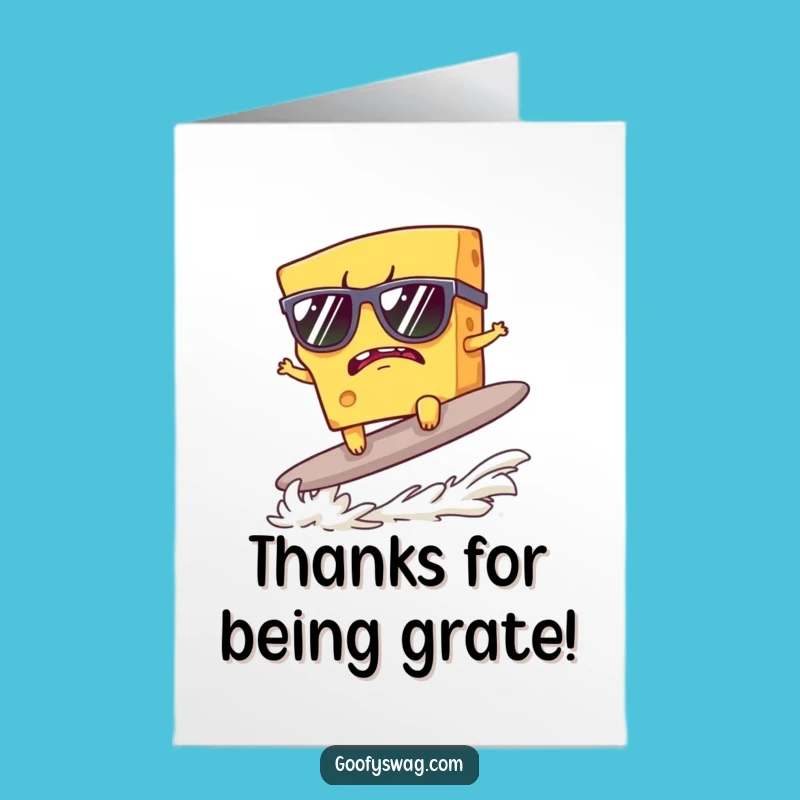 Free Printable Cheese Thank You Card: Funny Surfer Design, Perfect Downloadable Gift