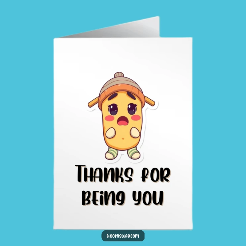 Free Printable Thank You Card: Goofy Potato Funny Downloadable Gift of Thanks