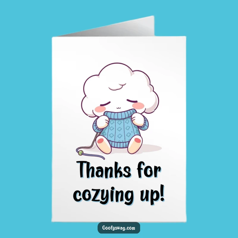 Free Printable Thank You Card: Sleepy Cloud Knits Gratitude Humorous Downloadable Gift