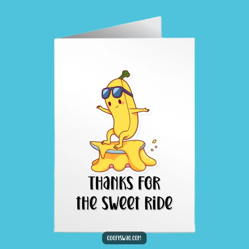 Free Printable Banana Surf Thank You Card - Funny Downloadable Gift