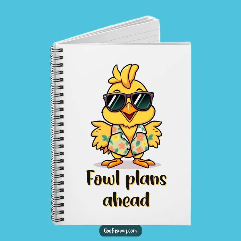 Funny Rubber Chicken Hawaiian Shirt Notebook - Cheerful Journal Gift