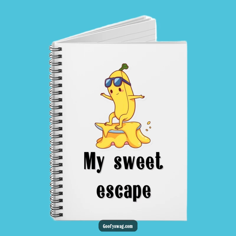 Funny Banana Surf Notebook - Wacky Ice Cream Journal Gift for Ideas