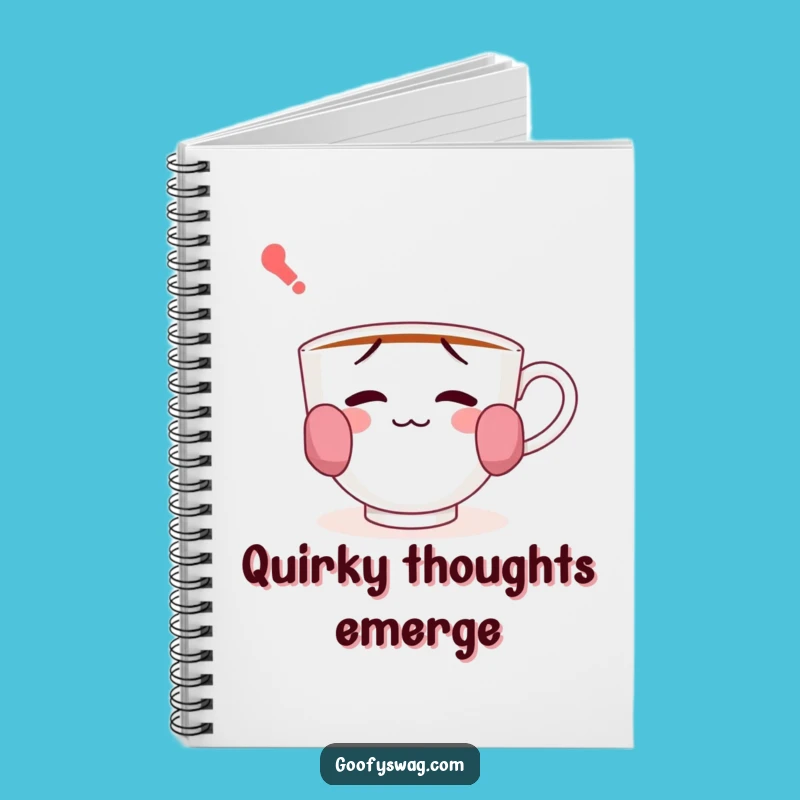 Funny Confused Teacup Notebook - Jot Down Your Thoughts with Whimsy