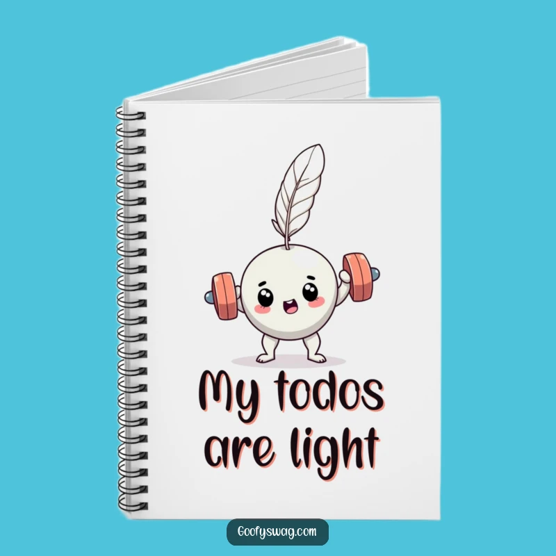 Funny Dumbbell Feather Lift Notebook - Hilarious Gym Journal Gift