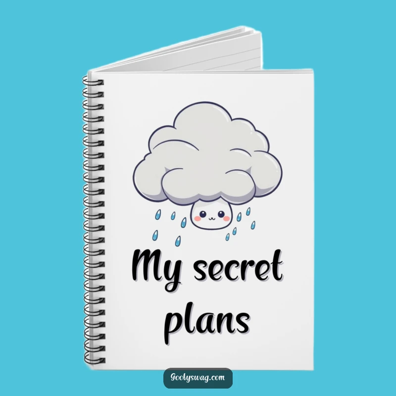 Funny Shy Rain Drop Notebook - Cute Journal Gift for Thoughts and Ideas
