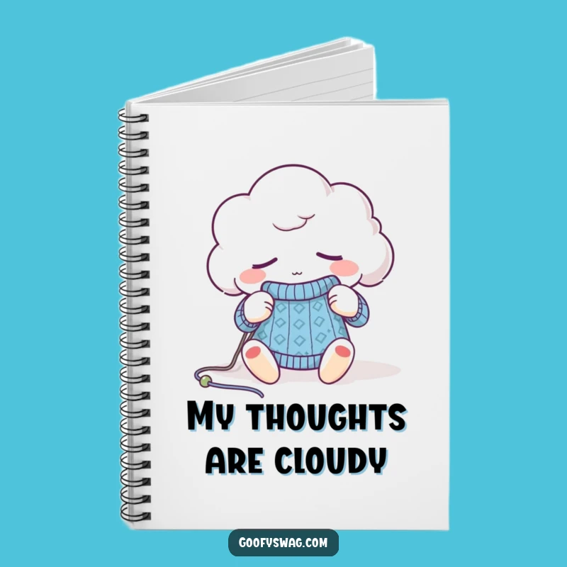 Funny Sleepy Cloud Knitting Notebook - Cozy Yarn Journal Gift