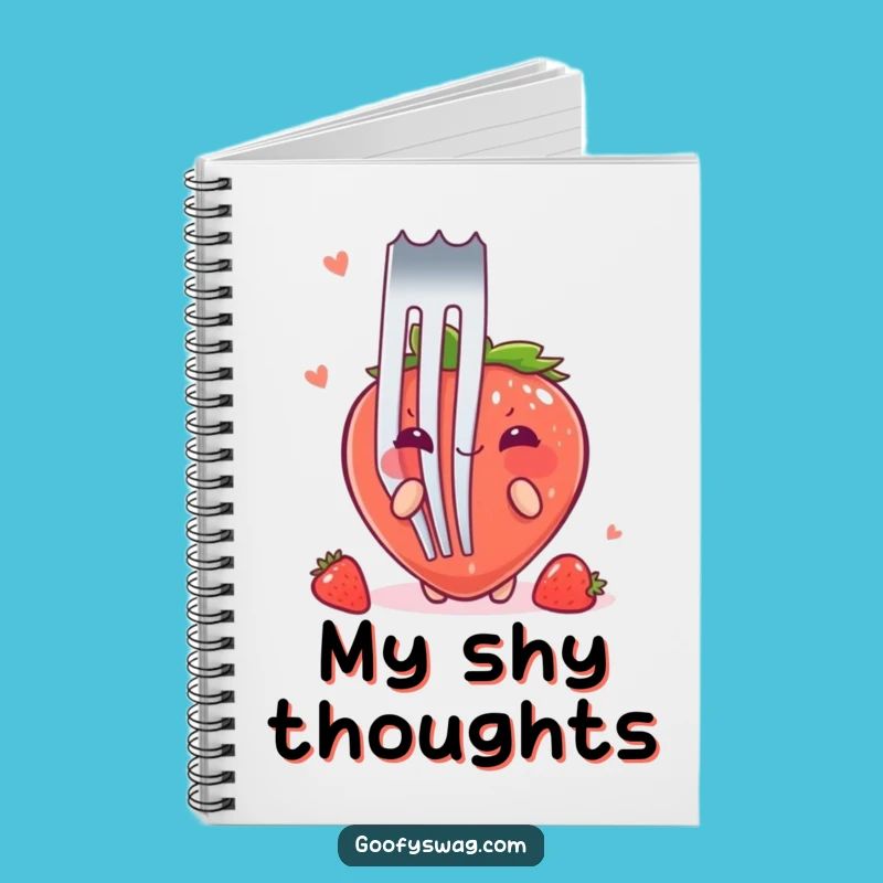 Funny Strawberry Fork Notebook: Journaling Shy Berry, Perfect Gift for Sweet Notes