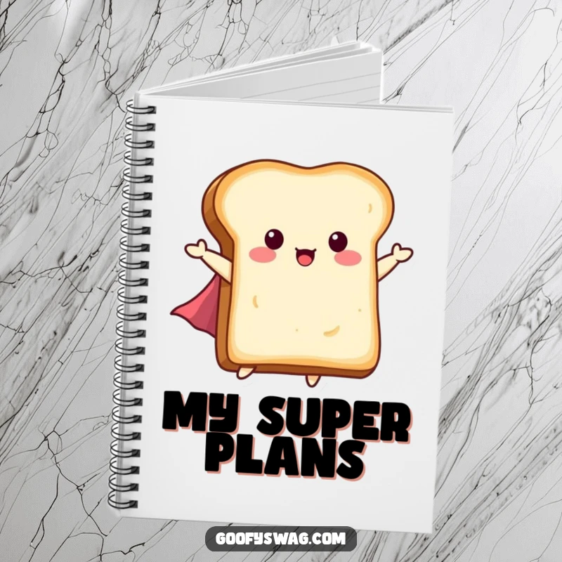 Funny Flying Toast Notebook: A slice of toast with a tiny cape flying, inspiring heroic and breakfast-themed note-taking.