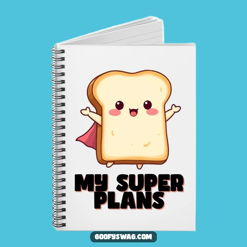 Funny Flying Toast Notebook: Tiny Cape Hero Journal, Hilarious Gift