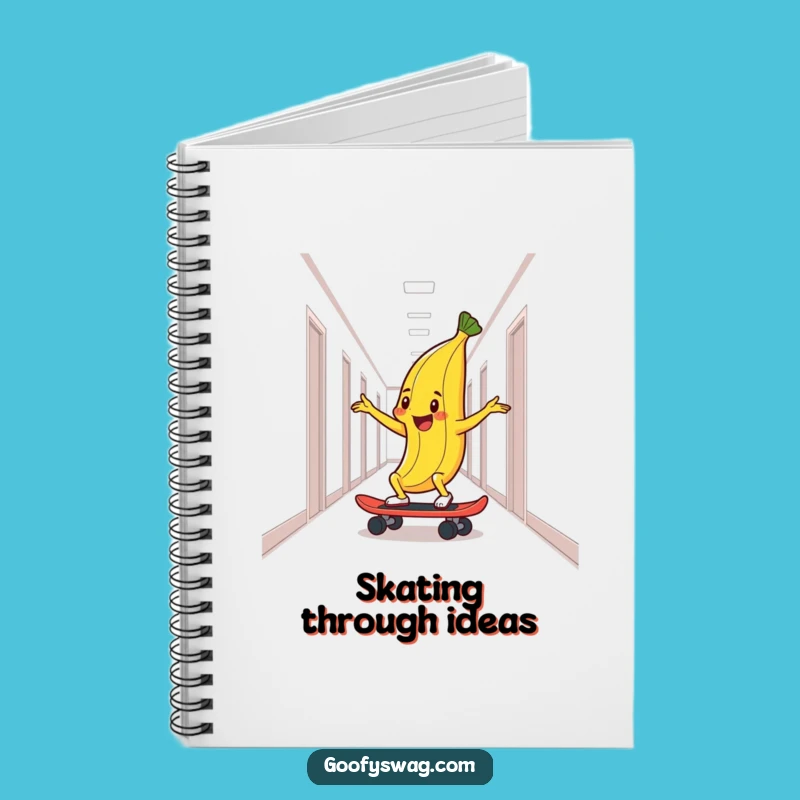 Funny Skateboarding Banana Peel Notebook - Jot Down Your Adventures