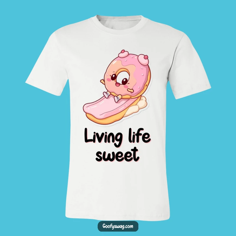 Funny Donut Slide T-Shirt: Wear Your Sweetest, Playful Humor with Pride