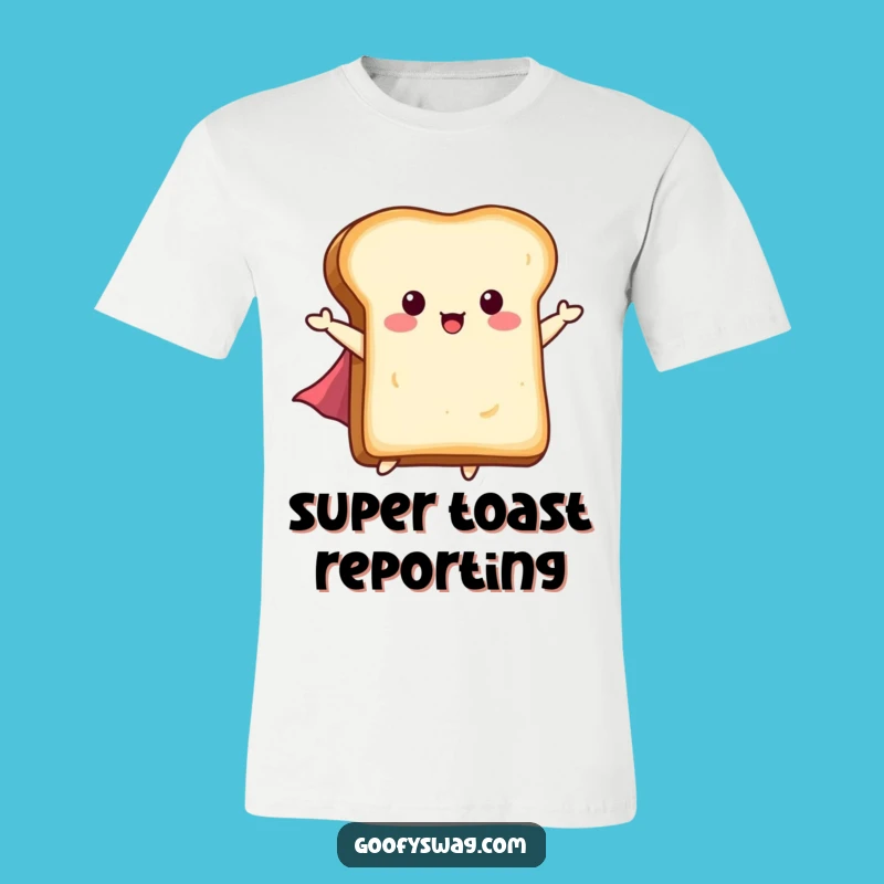 Funny Flying Toast T-Shirt: Tiny Cape Hero Tee, Breakfast Adventure Gift