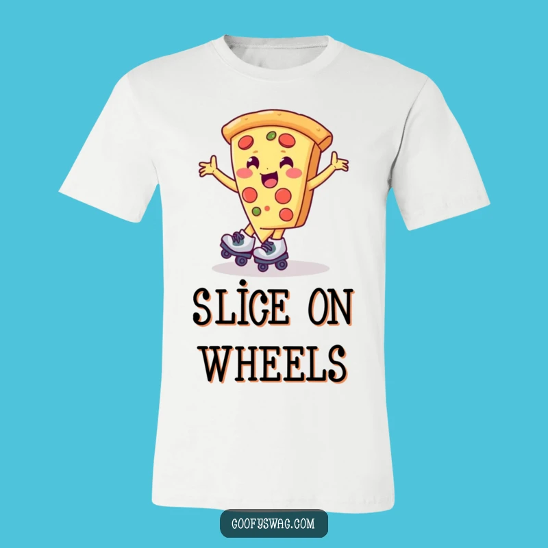 Funny Pizza Roller Skate Spin T-Shirt - Express Your Inner Joy!