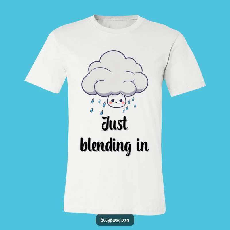 Funny Shy Rain Drop T-Shirt - Cute Weather Character Tee for Introverts