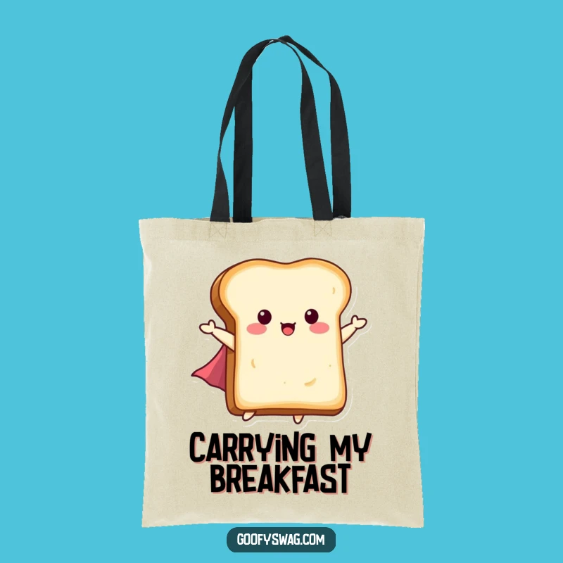 Funny Flying Toast Tote Bag: Tiny Cape Hero Carryall, Gift