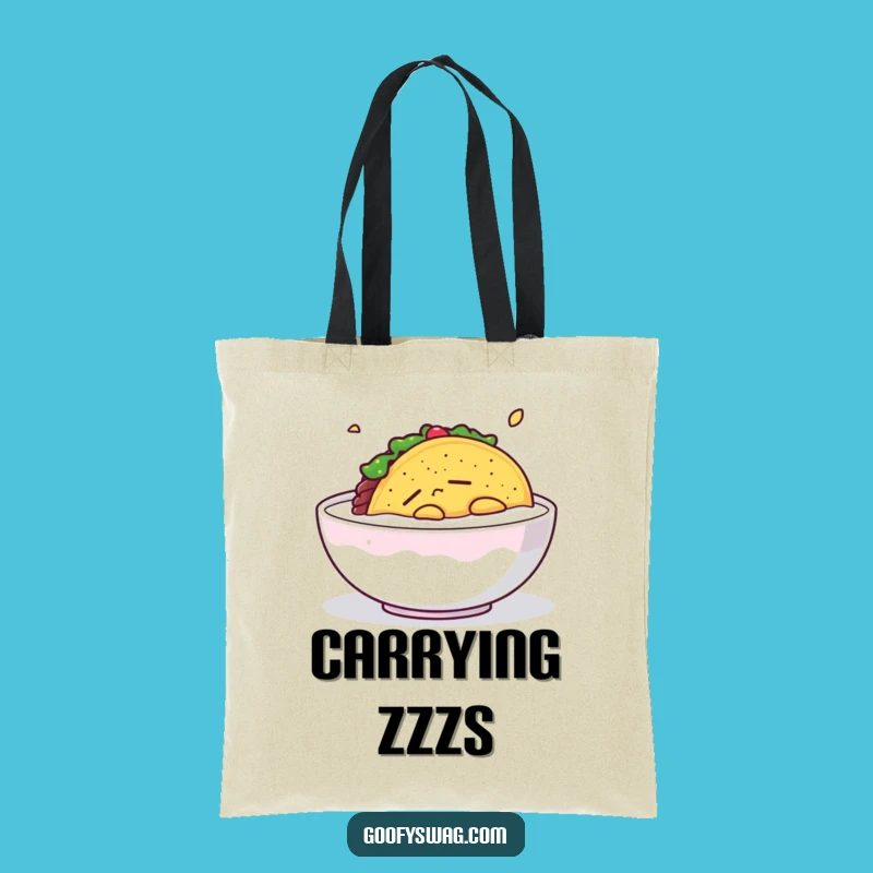 Funny Sleepy Taco Tote Bag: Adorable Floating Taco, Perfect Gift for Daily Errands