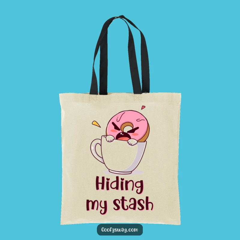 Funny Grumpy Donut Tote Bag - Carry Your Coffee and Your Attitude