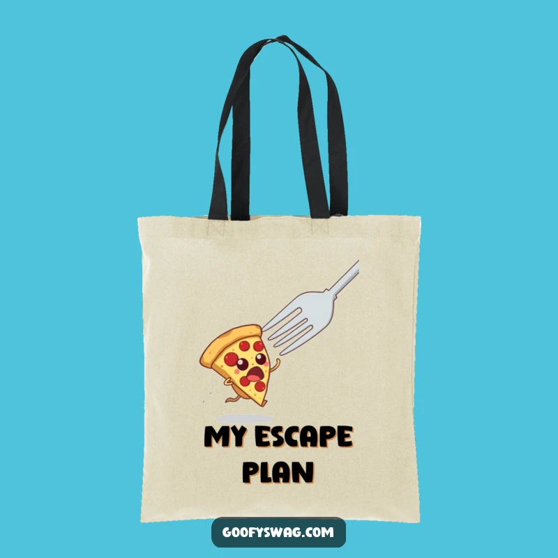 Funny Startled Pizza Slice Tote Bag - Carry Your Laughs in Style